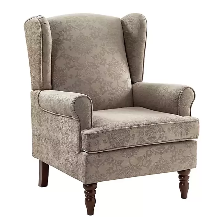 New Floral Brocade Wingback Ella Armchair Accent Chairs