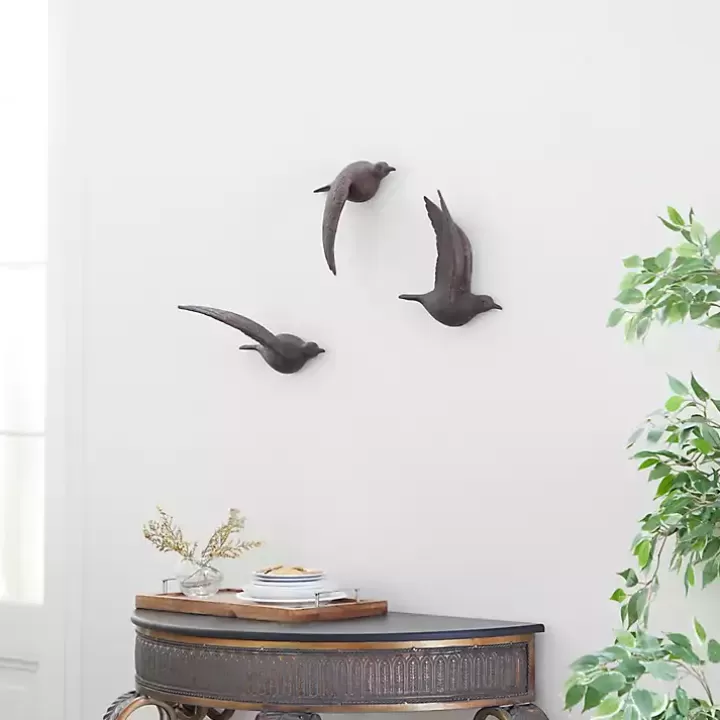 Shop Flying Birds Wall Sculptures, Set of 3 Wall Plaques