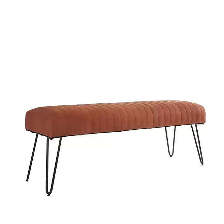 Flash Sale Leather Tufted Panel Bench Benches & Ottomans