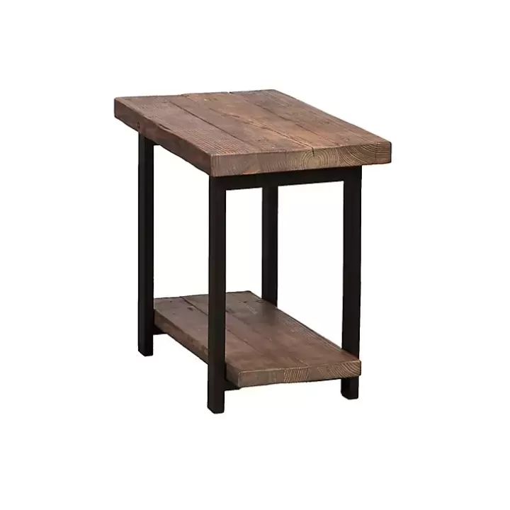 Flash Sale Pine Wood and Metal Accent Table Accent & End Tables