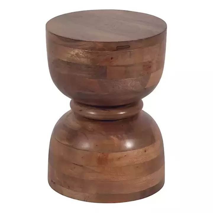 Hot Polished Wood Hourglass Accent Table Accent & End Tables