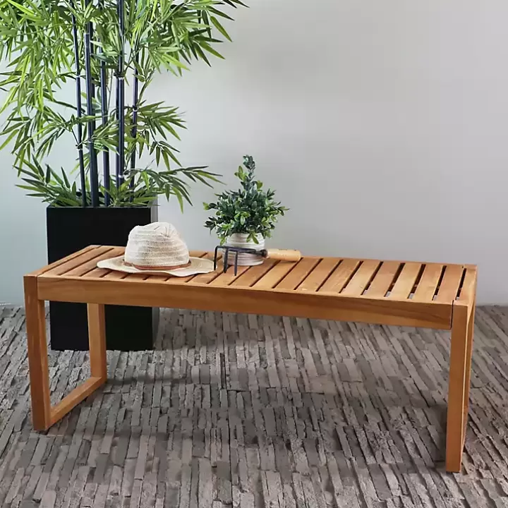 Flash Sale Teak Wood Slatted Outdoor Coffee Table Outdoor Tables