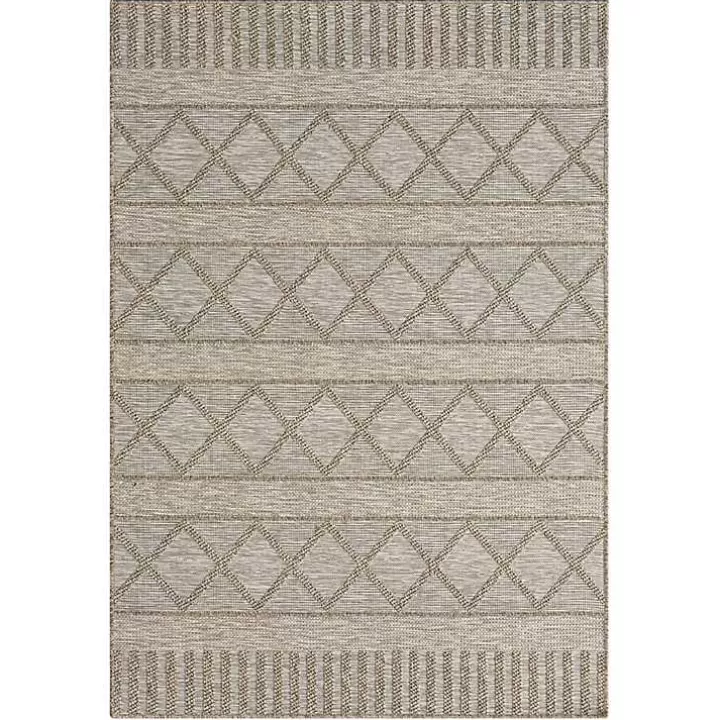 Store Brown Transitional Stripes Outdoor Rug, 8x10 Outdoor Rugs