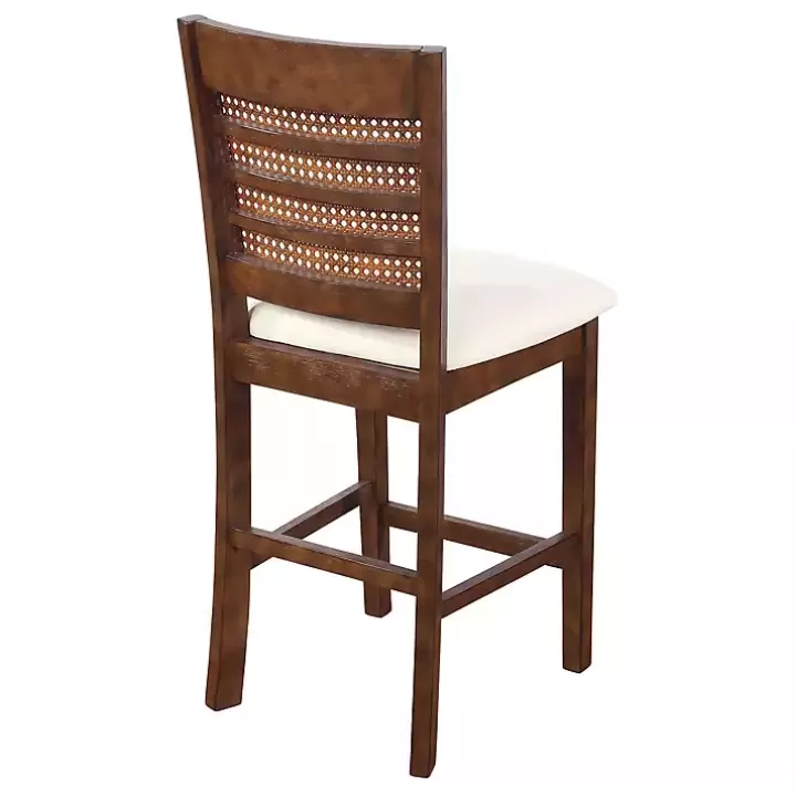 Clearance Brown Wilbur Cane Back Counter Stools, Set of 2 Bar Stools & Counter Height Stools