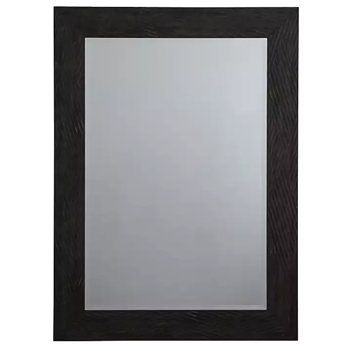 Outlet Brown Wood Framed Beveled Edge Wall Mirror Decorative Mirrors