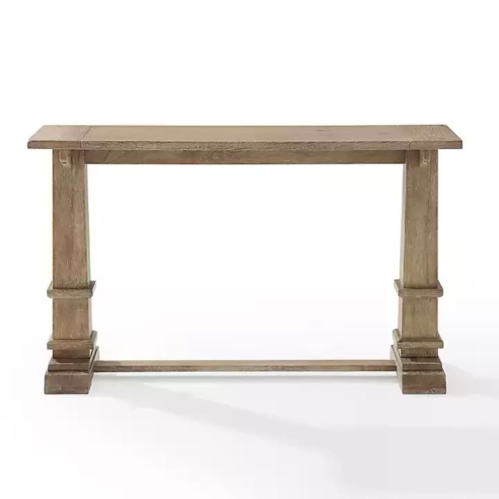 Online Brown Wood Pedestal Base Console Table Console Tables