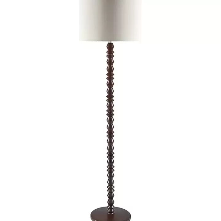 Fashion Wood Spindle Paduak Floor Lamp Floor Lamps