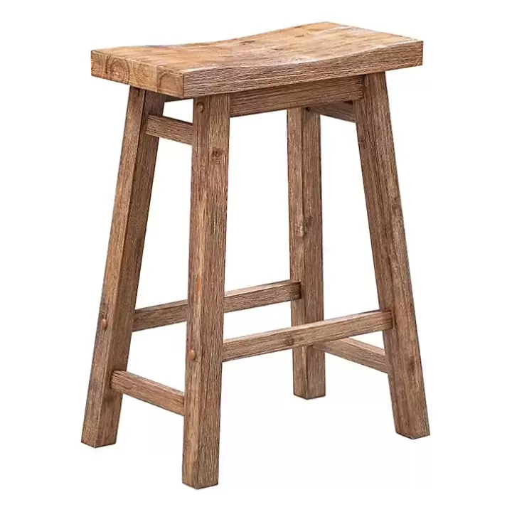 Fashion Wooden Saddle Seat Counter Stool Bar Stools & Counter Height Stools