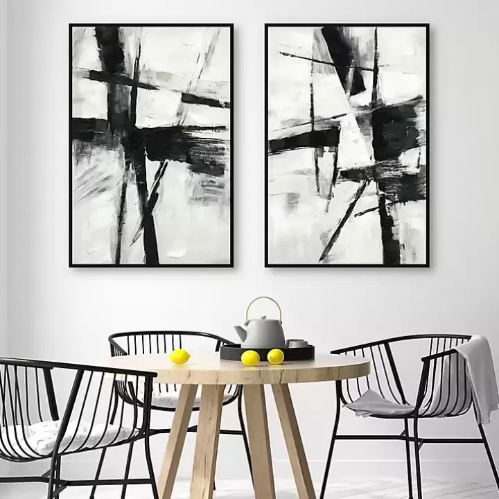 Clearance Brushed Away Framed Canvas Art Prints, Set of 2 Canvas Art