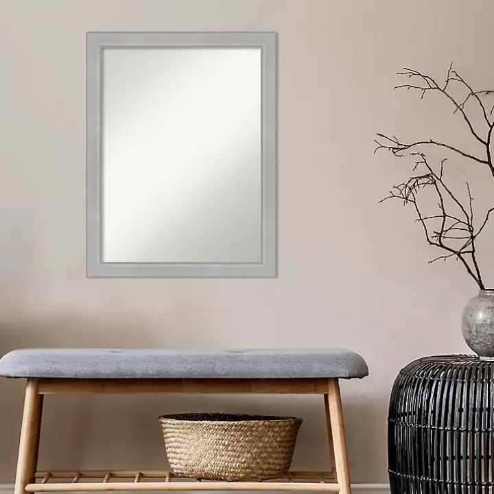 Outlet Brushed Nickel Modern Decorative Wall Mirror Framed Mirrors