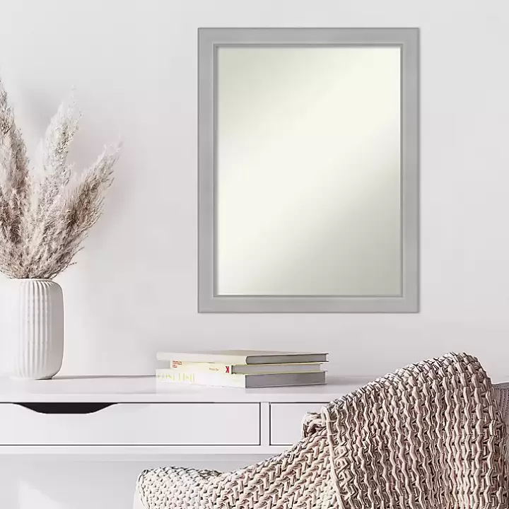Outlet Brushed Nickel Modern Decorative Wall Mirror Framed Mirrors