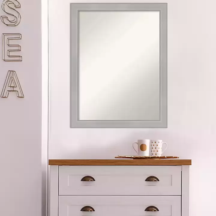 Outlet Brushed Nickel Modern Decorative Wall Mirror Framed Mirrors