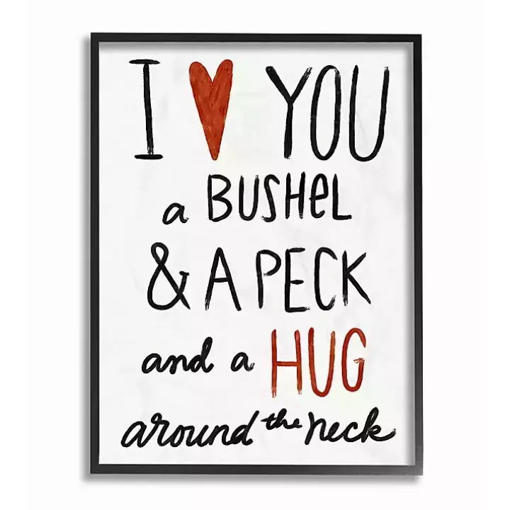 Cheap Bushel Peck & Hug Framed Giclee Canvas Art Wall Quotes & Signs