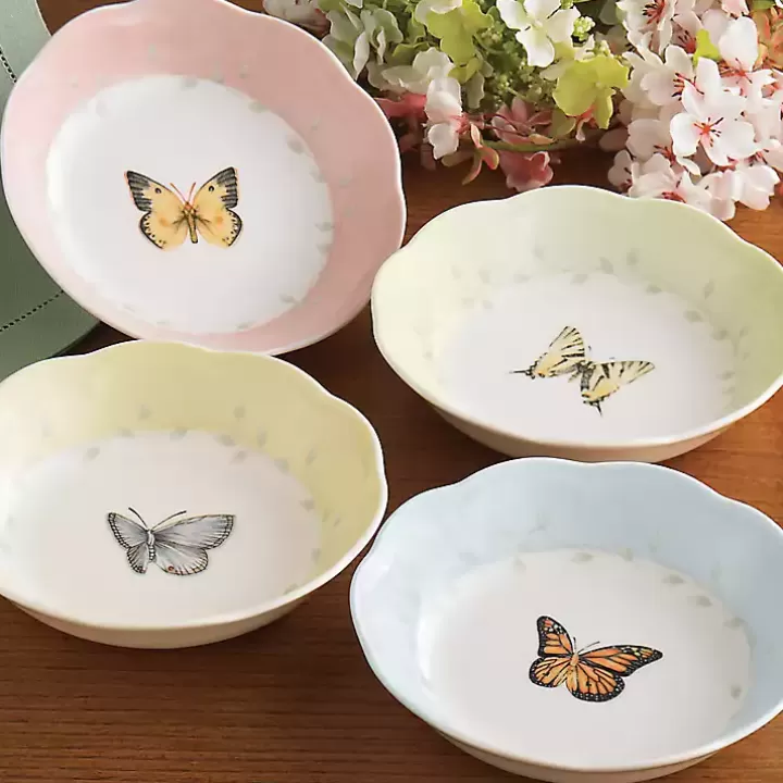 Flash Sale Butterfly Meadow Fruit Bowls, Set of 4 Dinnerware