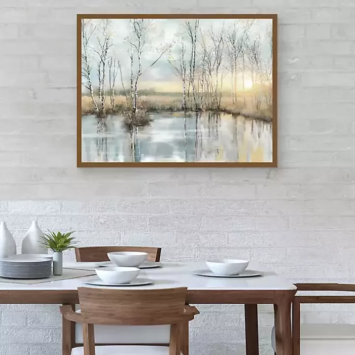 Discount Calm Reflection Framed Canvas Art Print Canvas Art