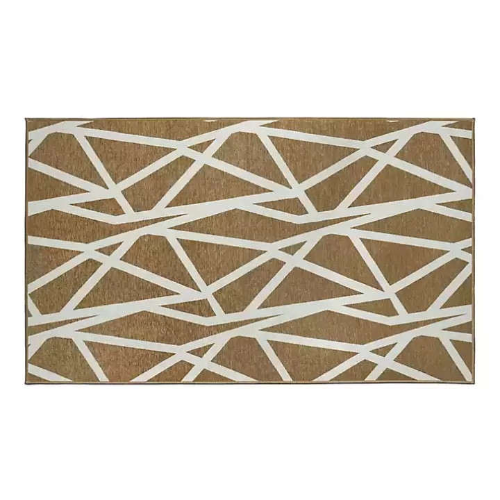 Outlet Camel Intersections Washable Area Rug, 3x5 Area Rugs