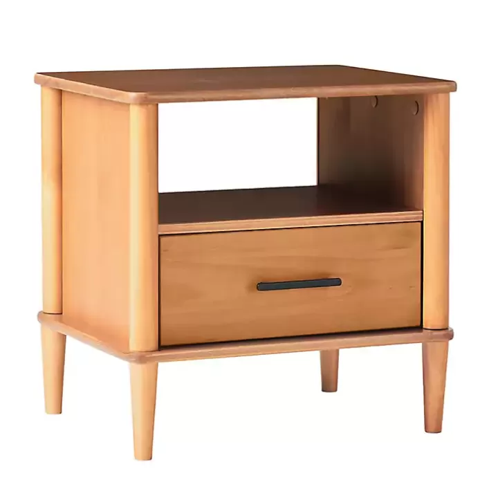 Shop Caramel Wood Cubby Nightstand Nightstands