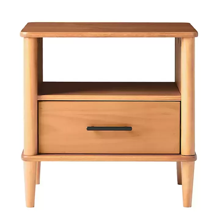 Shop Caramel Wood Cubby Nightstand Nightstands