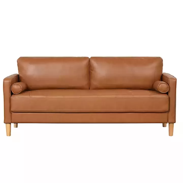 Sale Caramel Faux Leather Chelsea Sofa Sofas & Loveseats