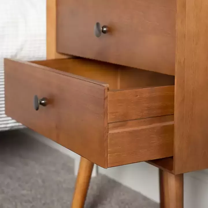 Shop Caramel Mid-Century Nightstand Nightstands