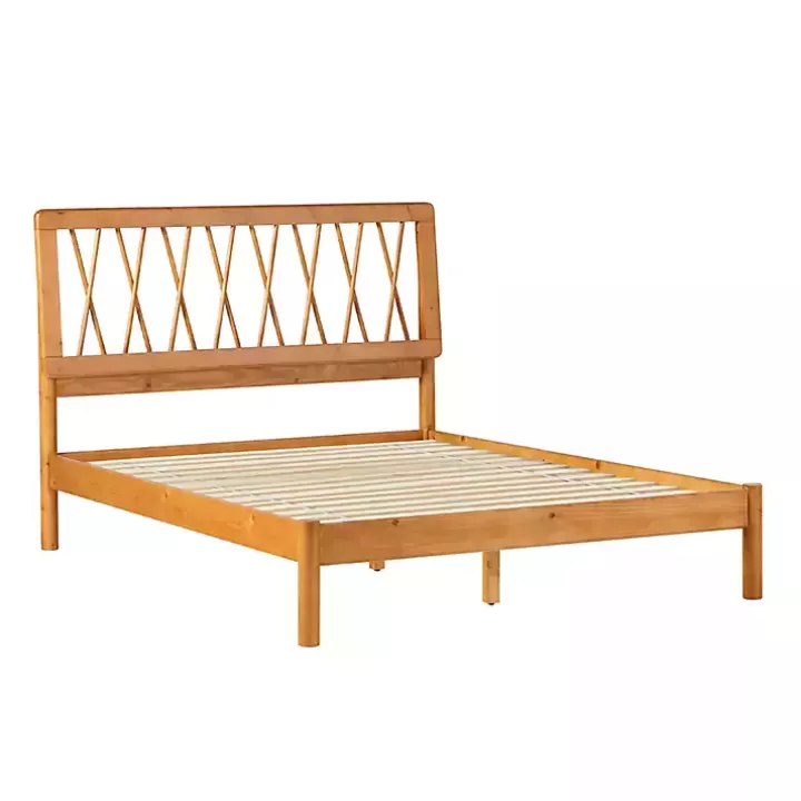 Best Sale Caramel Wood Spindle Headboard Full Bed Beds & Headboards