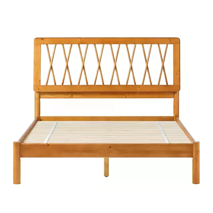 Best Sale Caramel Wood Spindle Headboard Full Bed Beds & Headboards