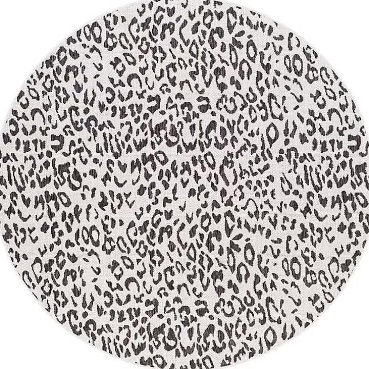 Outlet Cauli Leopard Print Round Outdoor Rug, 7 ft. Outdoor Rugs