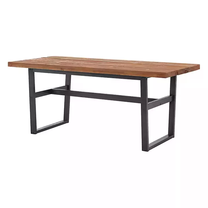 Hot Cedar Wood and Black Metal Dining Table Dining Tables