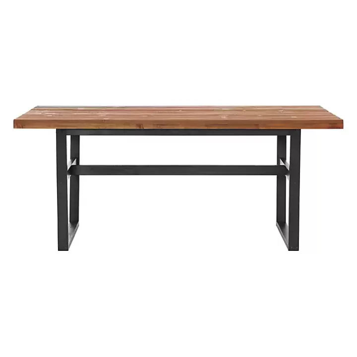 Hot Cedar Wood and Black Metal Dining Table Dining Tables