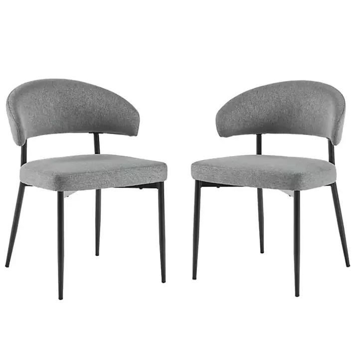 Best Charcoal and Black Curved Dining Chairs, Set of 2 Dining Chairs