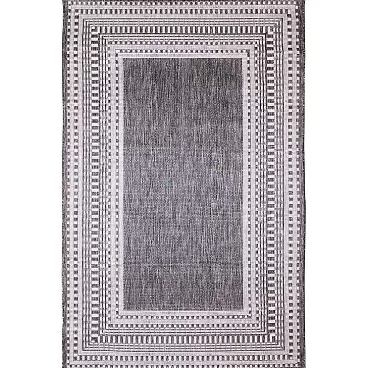 Flash Sale Charcoal Linear Macy Indoor/Outdoor Area Rug, 7x9 Outdoor Rugs