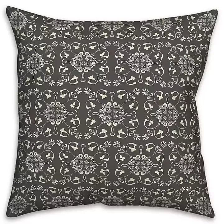 Cheap Charcoal Medallion Indoor/Outdoor Pillow Outdoor Cushions & Pillows