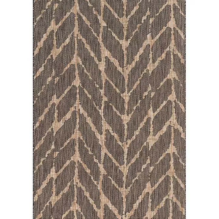 Discount Charcoal Mocha Chevron Outdoor Area Rug, 7x10 Outdoor Rugs