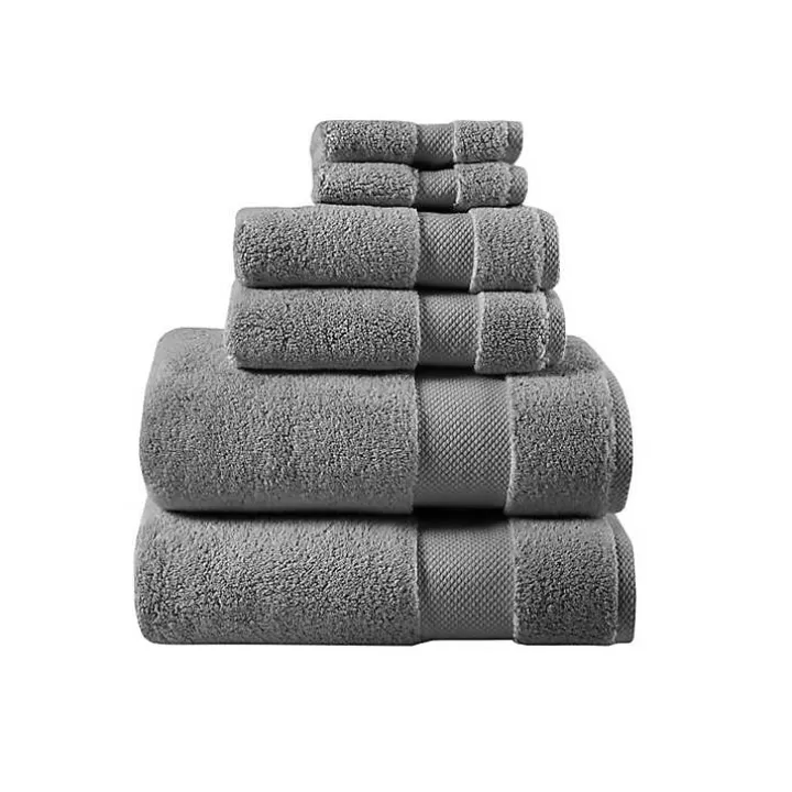 New Charcoal 6-pc. Oversized Cotton Bath Towel Set Bath Towels