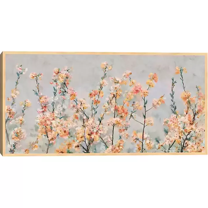 Hot Cherry Blossom Blooms Birch Framed Canvas Print Canvas Art