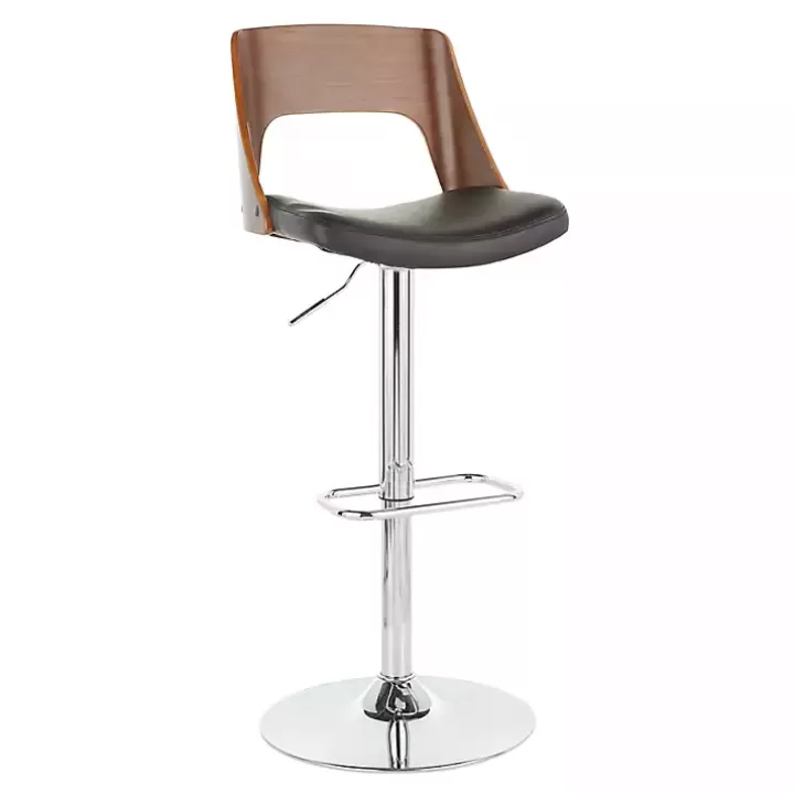 Best Sale Cherry Wood and Leather Swivel Bar Stool Bar Stools & Counter Height Stools