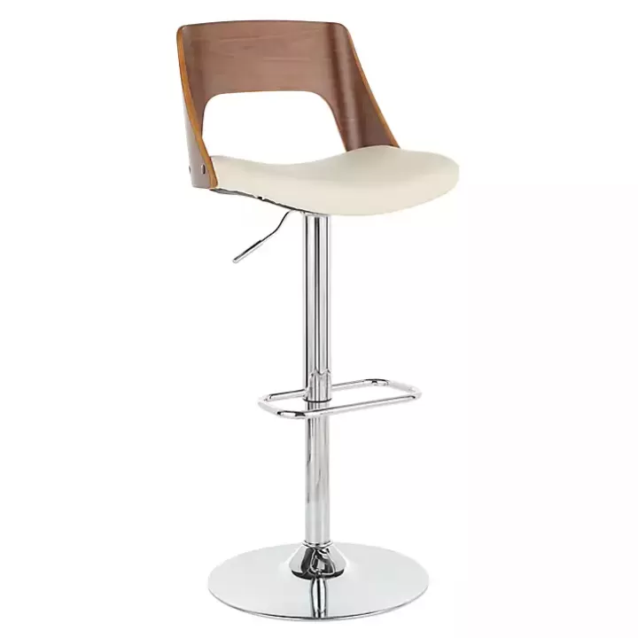 Fashion Cherry Wood and Leather Swivel Bar Stool Bar Stools & Counter Height Stools