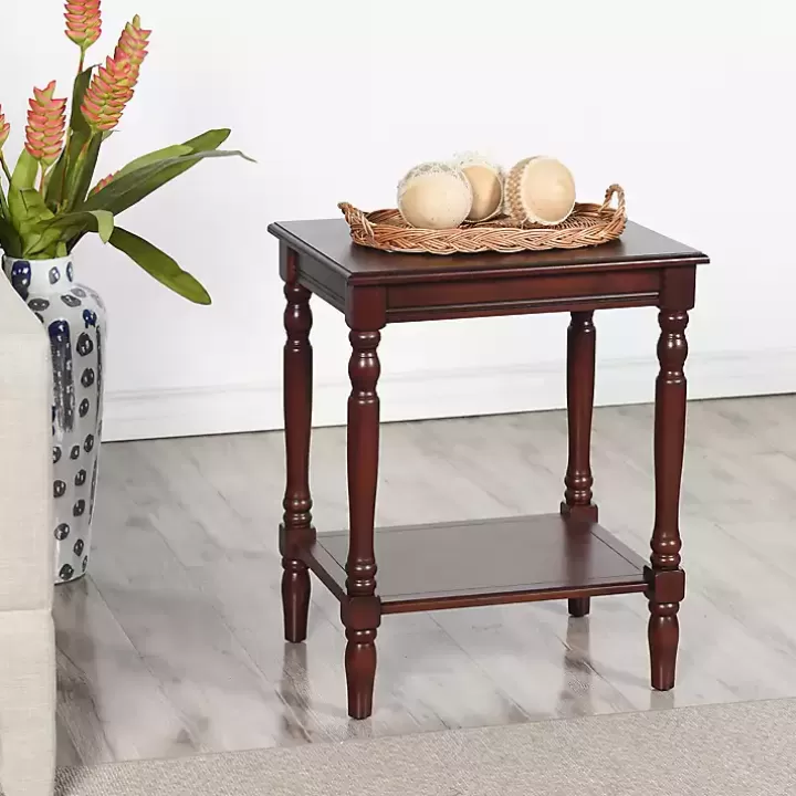 New Cherry Wood Sybil Accent Table Accent & End Tables