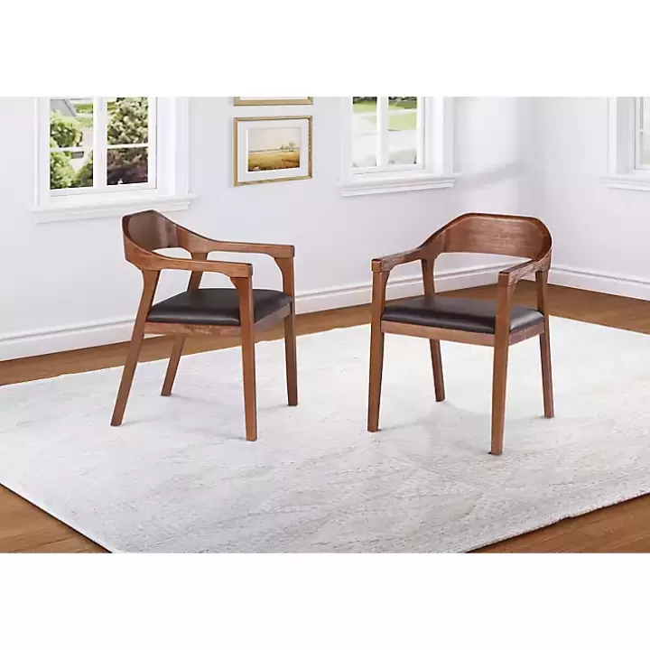 Fashion Chestnut Ramus Dining Armchairs, Set of 2 Dining Chairs