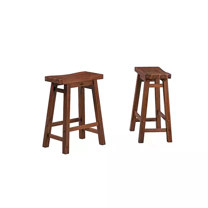 Online Chestnut Sonoma Saddle Counter Stools, Set of 2 Bar Stools & Counter Height Stools