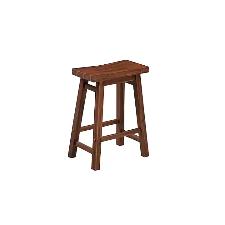 Online Chestnut Sonoma Saddle Counter Stools, Set of 2 Bar Stools & Counter Height Stools