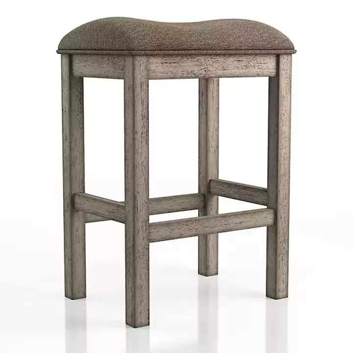 Hot Chestnut Wood Upholstered Counter Stools, Set of 2 Bar Stools & Counter Height Stools