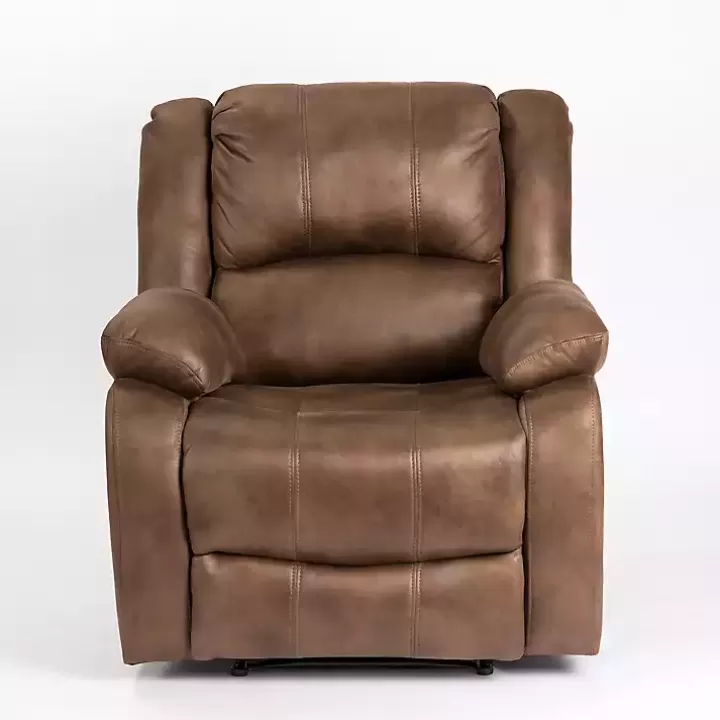 Sale Chocolate Faux Leather Barrett Recliner Accent Chairs