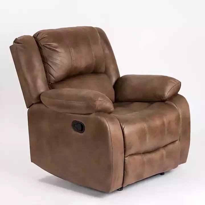 Sale Chocolate Faux Leather Barrett Recliner Accent Chairs