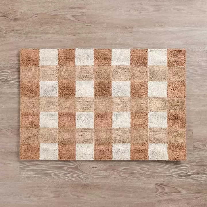 Shop Chocolate Plaid Hooked Accent Rug Accent Rugs