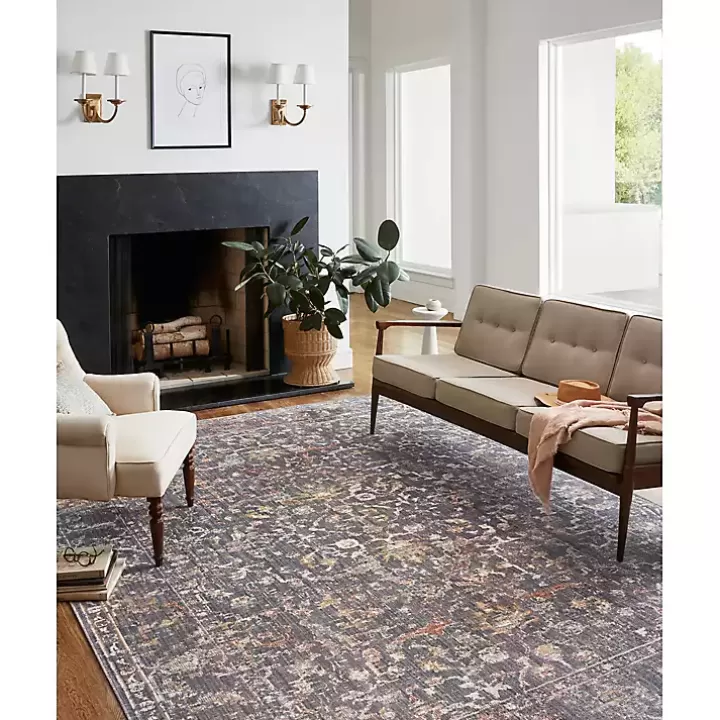 Sale Chris Loves Julia x Loloi Rosemarie Coal Rug, 6x9 Area Rugs