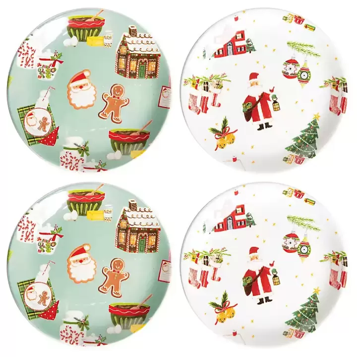 Outlet Christmas Cookies Ceramic Plates, Set of 4 Kitchen Accessories