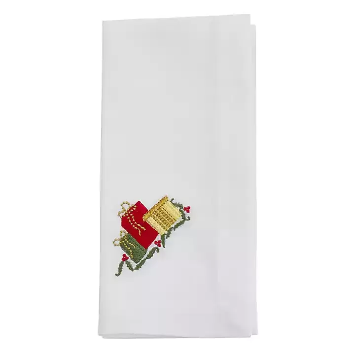 Clearance Christmas Gifts Embroidered 4-pc. Napkin Set Table Linens