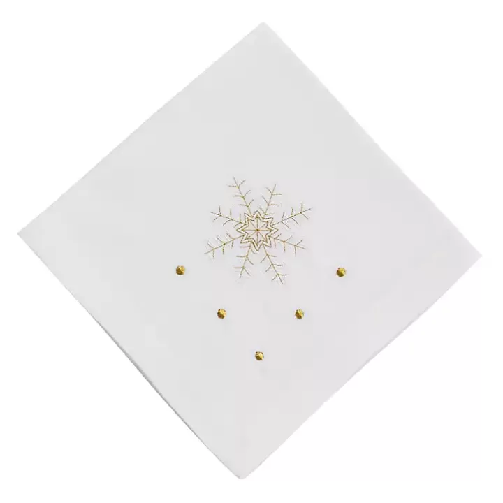 Store Christmas Snowflake Embroidered 4-pc. Napkin Set Table Linens