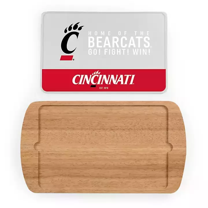 Discount Cincinnati Bearcats Wood and Glass Serving Board Serving & Entertaining